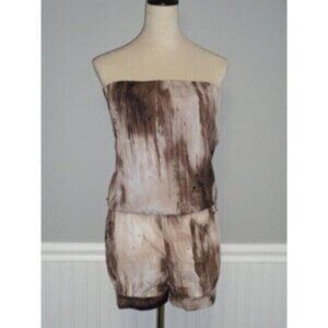 GUESS women's small brown/cream one-piece Romper Retails $138